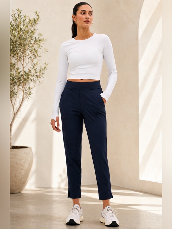 Athleta Pants - Athleta Brooklyn Ankle Pant Navy Mid Rise Travel Career Pants 6